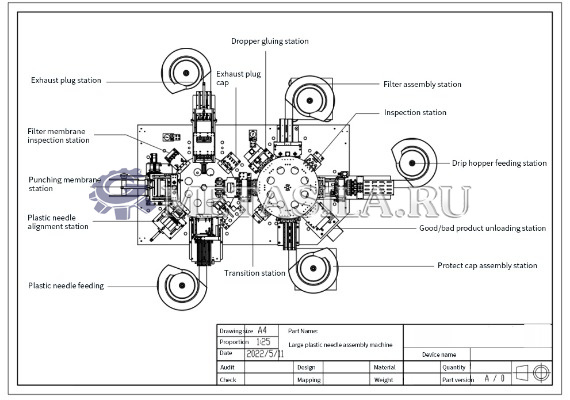 картинка Автоматическая сборочная машина с большой пластиковой иглой от интернет-магазина компании Метасила