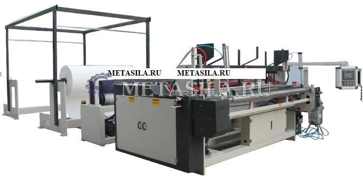 картинка Линия по производству и упаковке рулонов туалетной бумаги / кухонных полотенец (с двумя станками для резки)  от интернет-магазина Метасила